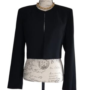 Kasper Cropped Black Blazer.